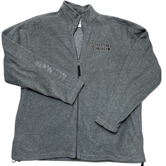 Walt Disney World Men’s Fleece Zip Up Jacket 71WDW Down Arm Chest Logo Pockets - Picture 1 of 13